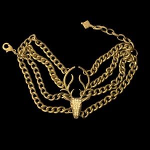 NWOT Women’s Gold with Crystals Stag Bracelet